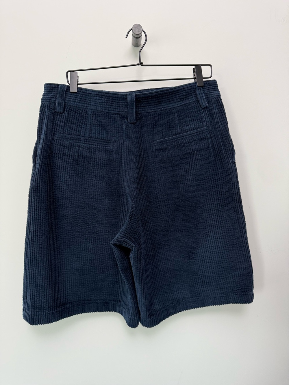 Acne Studios Ross Wide-Leg Cotton Blend Corduroy Shorts Size 48 Navy - Picture 7 of 13